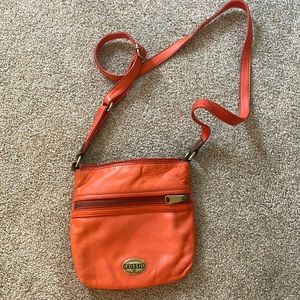 Orange fossil crossbody bag
